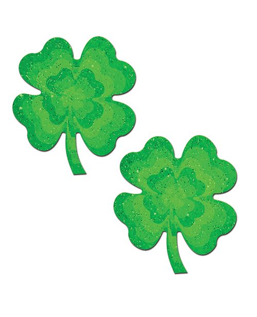 Pastease Four Leaf Clover Glitter Velvet Shamrock Pasties