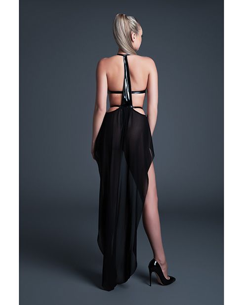 Allure Take Me Latex Look Vinyl and Mesh Teddy With Attached Skirt