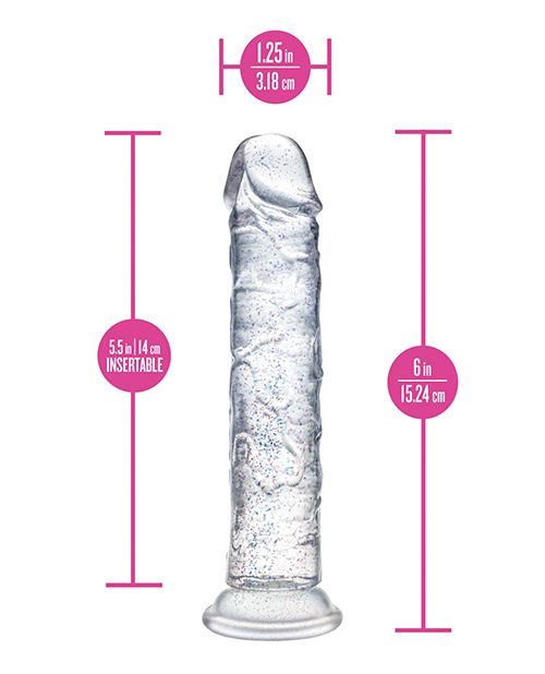 Naturally Yours Gala Sparkling Clear Dildo
