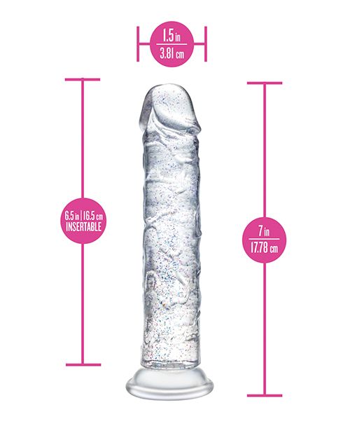 Naturally Yours Glamor Sparkling Clear Dildo