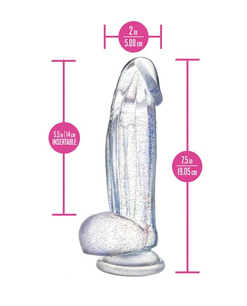 Naturally Yours Bling Sparkling Clear Dildo