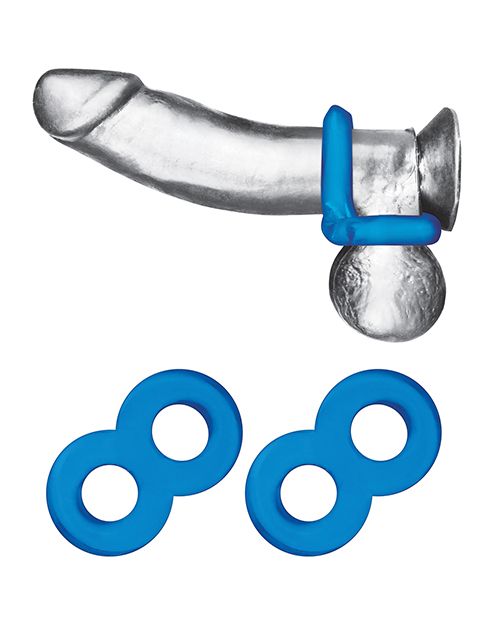 Blue Line Dual Cock & Ball Stamina Enhancement Ring-Pack of 2