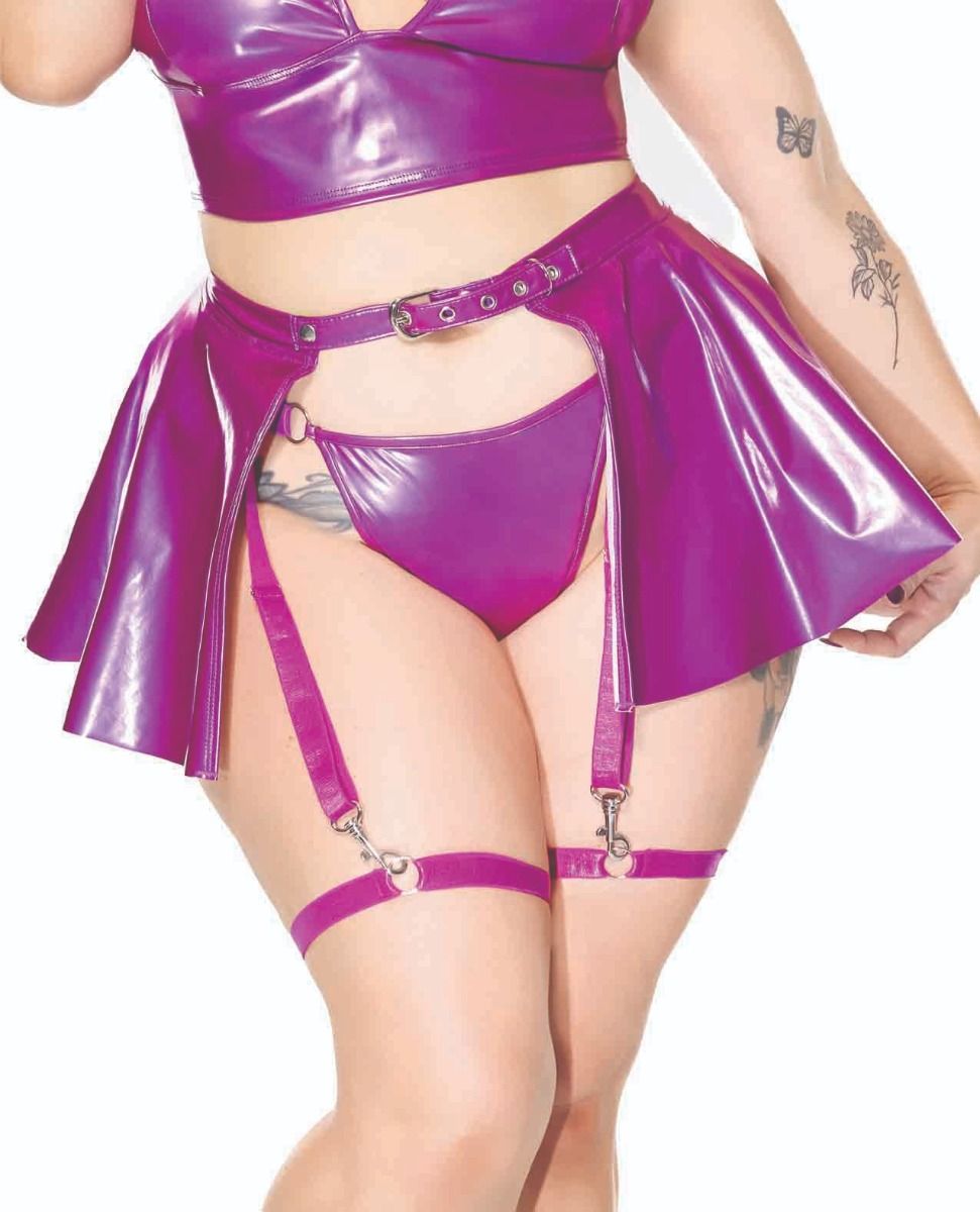 Darque PVC Skirt With Removable Leg Straps