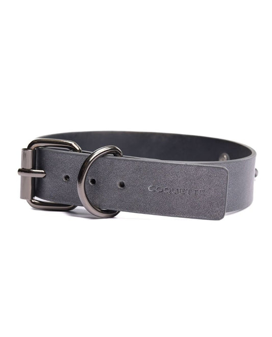 Pleasure Collection Gunmetal Glam Collar & Leash With Removable Chain