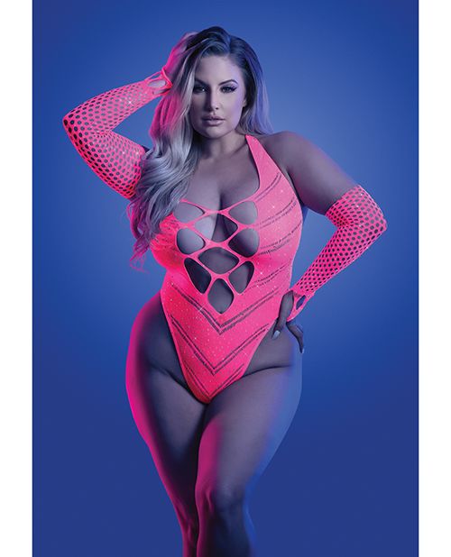 Glow Flashback Black Light Reactive Rhinestone Teddy
