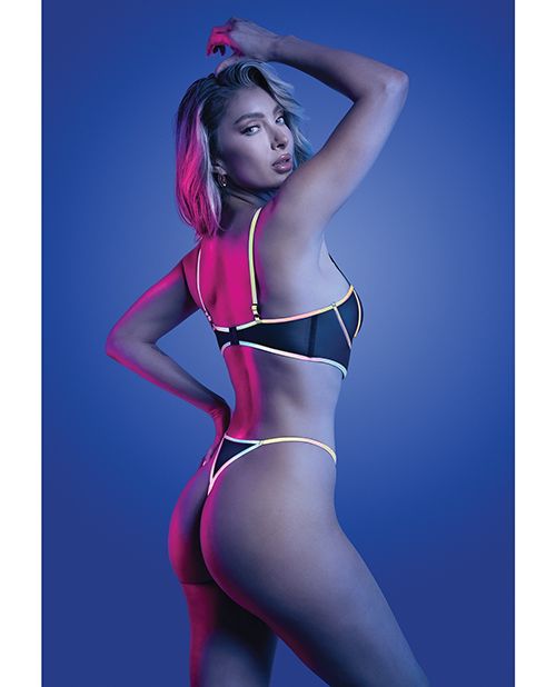 Glow Solar Flare Flash Reflective Binding Underwire Bra & Thong