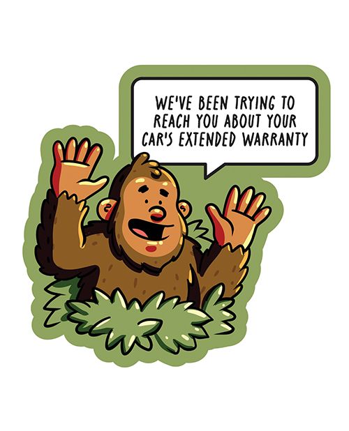 Sleazy Greetings Bigfoot Car's Extended Warranty Sticker