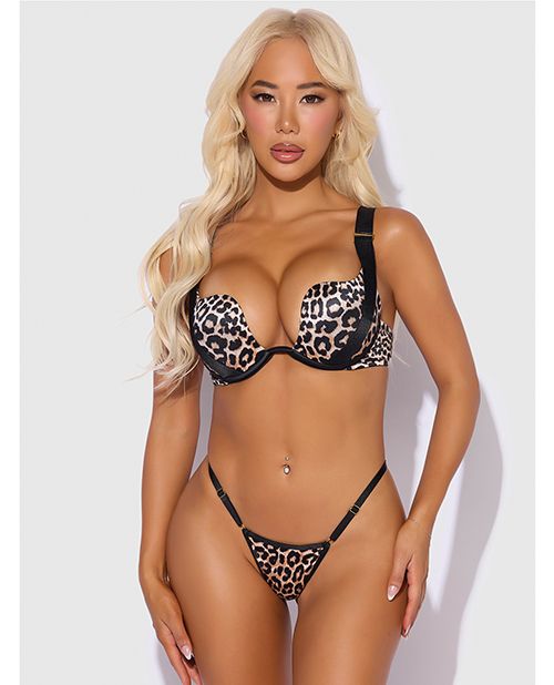 House of Desire Devon Push Up Bra With Harness & G-String