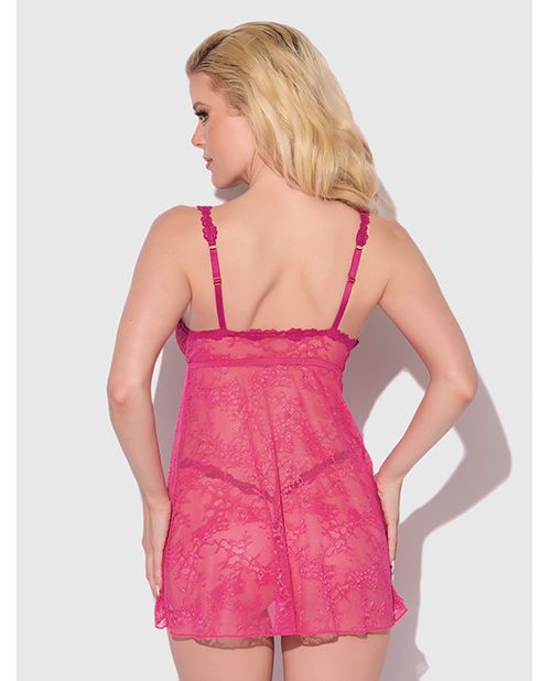 House of Desire Yvone Lace Babydoll With Front Closure & G-String