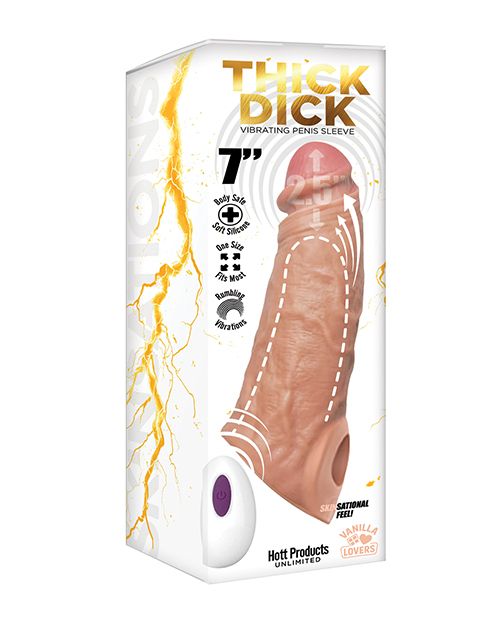 Skinsations Thick Dick Vibrating Sleeve With Remote Control