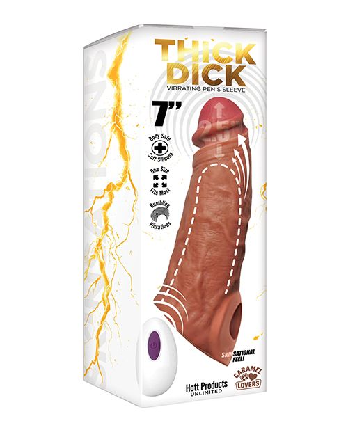 Skinsations Thick Dick Vibrating Sleeve With Remote Control