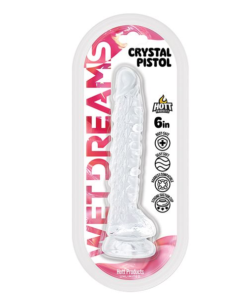 Wet Dreams Crystal Pistol 6 Inch Suction Cup Dildo