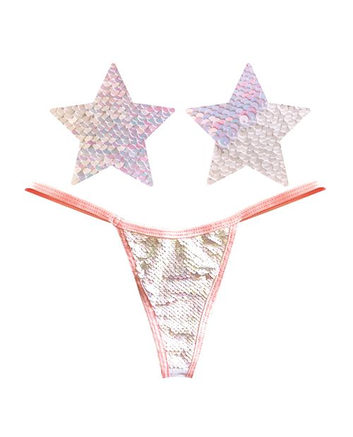 Naughty Knix Princess Bride Flip Sequin G-String & Pasties