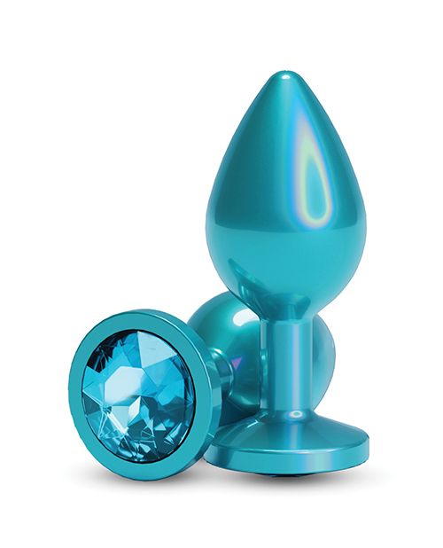 Rear Asset Iridescent Plug With Clear Gem
