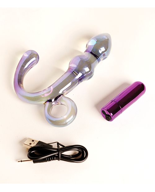 Cristal Orchid Pulse Glass Dildo With Removable Bullet Vibe