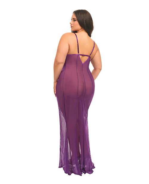 Oh La La Cheri Katana Mesh & Eyelash Lace Gown