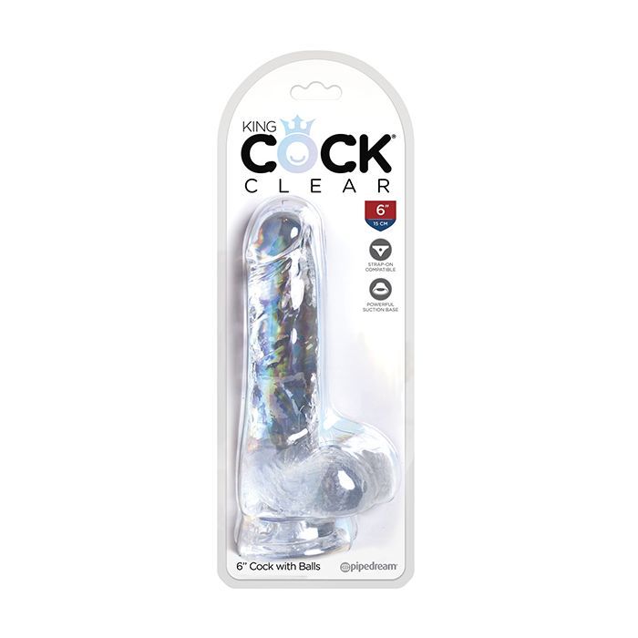 King Cock Clear 6 Inch Cock With Balls