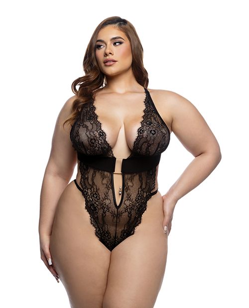 Roma Confidential Fever Dream Chantilly Eyelash Lace and Stretch Satin Teddy