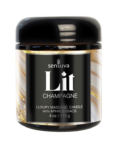 Sensuva Lit Luxury Massage Candle-Champagne