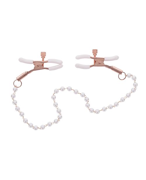 Sex & Mischief Peaches 'n Creame Pearl Nipple Clamps