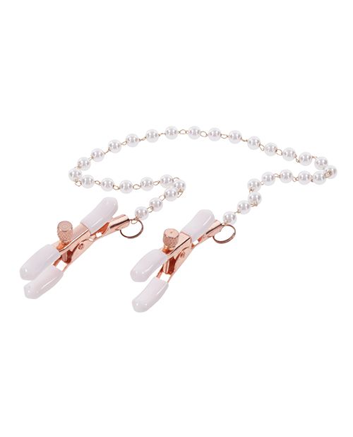 Sex & Mischief Peaches 'n Creame Pearl Nipple Clamps