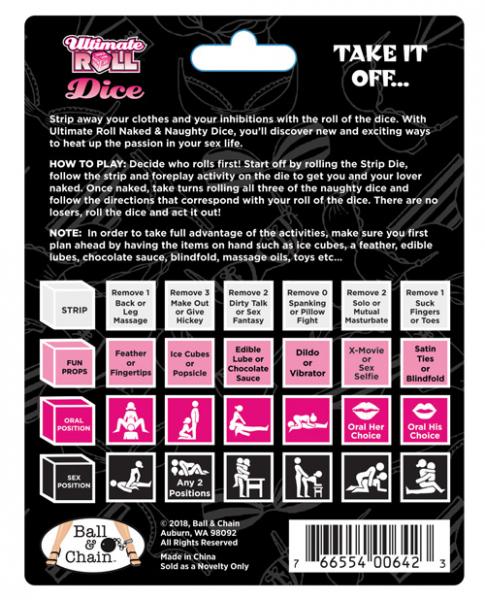 Ulitmate Roll Naked and Naughty Dice - Wicked Sensations