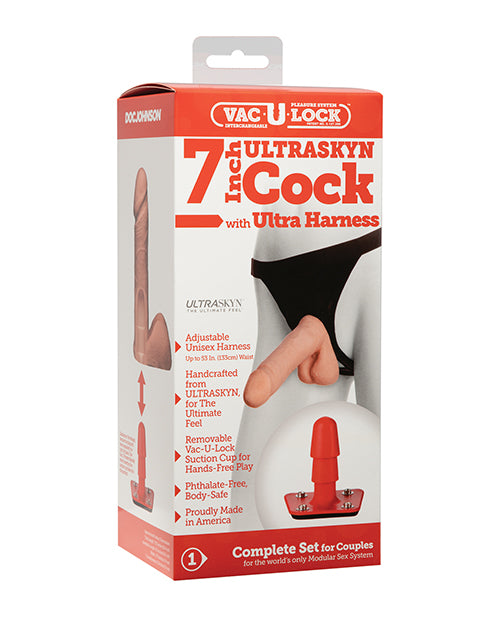 Vac-U-Lock 7 Inch UltraSkyn Cock With Ultra Harness