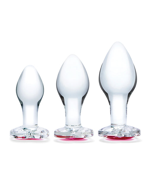 Glas 3 Piece Heart Jewel Glass Anal Training Kit