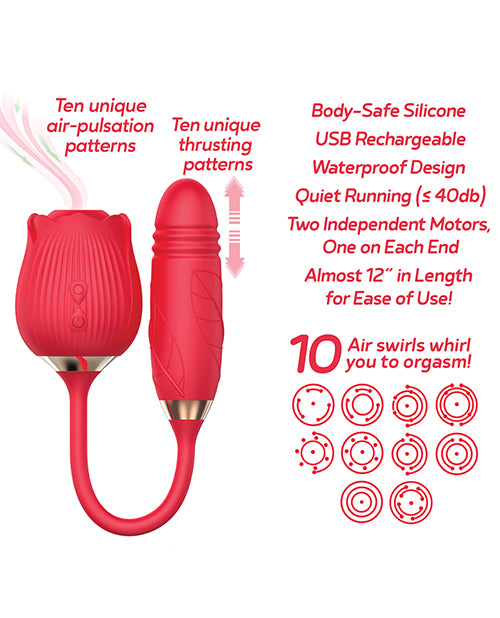Wild Rose Rechargeable Silicone Suction & Thruster Vibrator