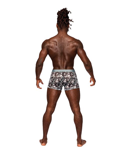 Male Power Sheer Prints Mesh Poly Spandex Seamless Short-Optical