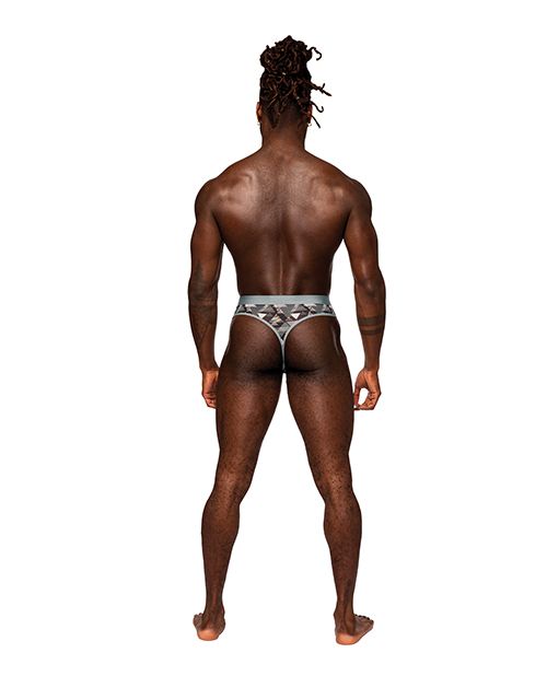 Male Power Sheer Prints Mesh Poly Spandex Thong-Optical