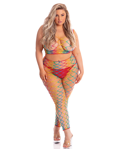 Pink Lipstick Roy G Biv 2 Piece Bodystocking