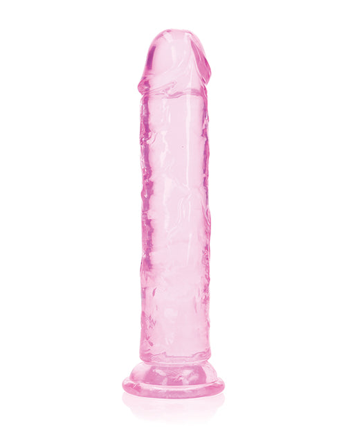 RealRock Crystal Clear 8 Inch Straight Dildo With Suction Cup