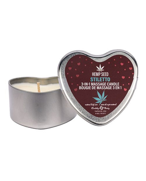 Earthly Body 2025 Valentines 3 in 1 Massage Heart Candle-Stiletto