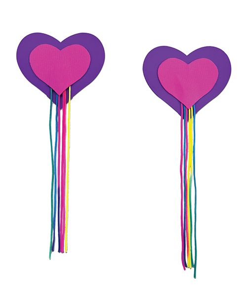 Pastease Hearts With Fringe Rainbow Tassels Pasties