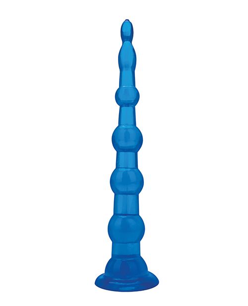 Blue Line 8.5 Inch Anal Beads With Suction Base