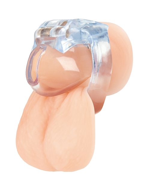 Blue Line Small Dick Acrylic Mini Chastity Cage