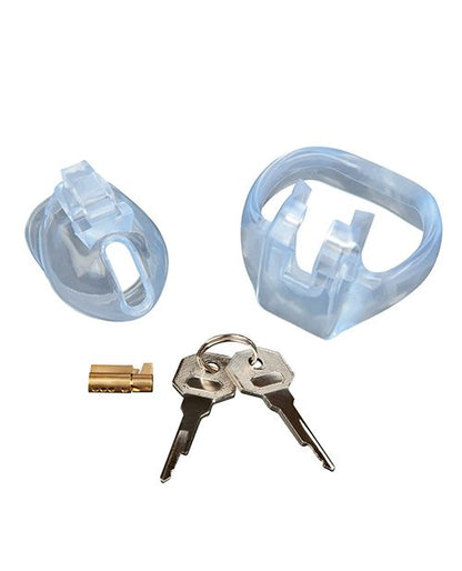 Blue Line Small Dick Acrylic Mini Chastity Cage