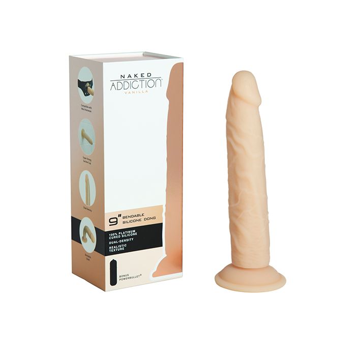 Naked Addiction 9 Inch Dual Density Silicone Dildo