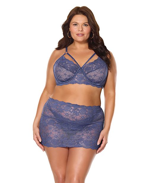 Coquette Twilight Fever Lace Bra & Skirt
