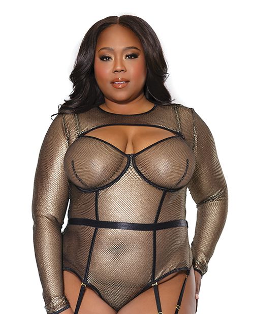 Coquette Holiday Metallic Fishnet Shrug