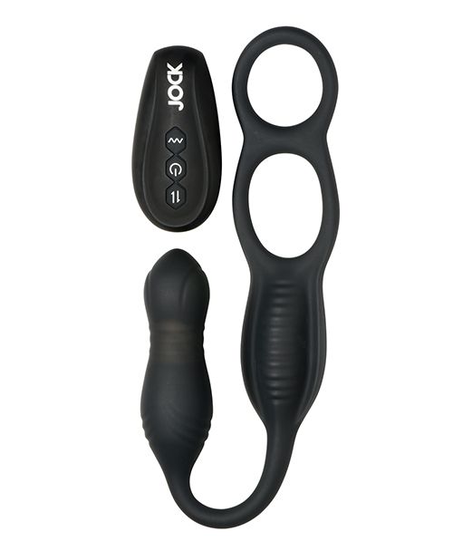 Jock Hyper Thrusting and Vibrating Anal Plug With C-Ring