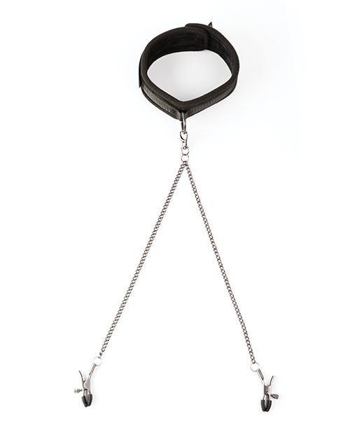 Sei Mio Twin Tweaks Velvet Collar With Nipple Clamps