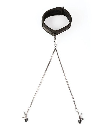 Sei Mio Twin Tweaks Velvet Collar With Nipple Clamps