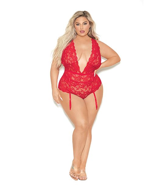 Euphoria Deep V Lace Teddiette With Open Crotch & Rear