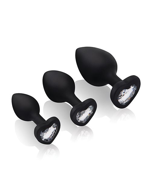 Gemsations 3 Piece Silicone Bling Bling Heart Anal Training Set
