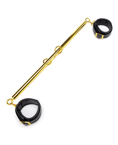Lux Fetish Solid Gold Expandable Spreader Bar Set With Detachable Cuffs