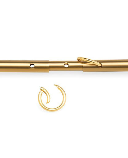 Lux Fetish Solid Gold Expandable Spreader Bar Set With Detachable Cuffs