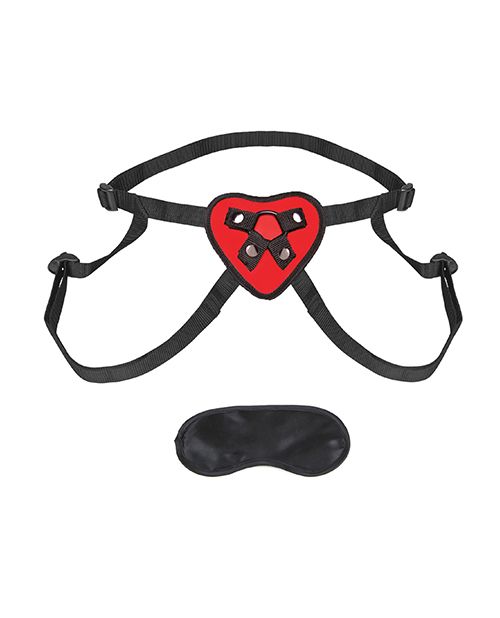 Lux Fetish Red Heart Strap On Harness