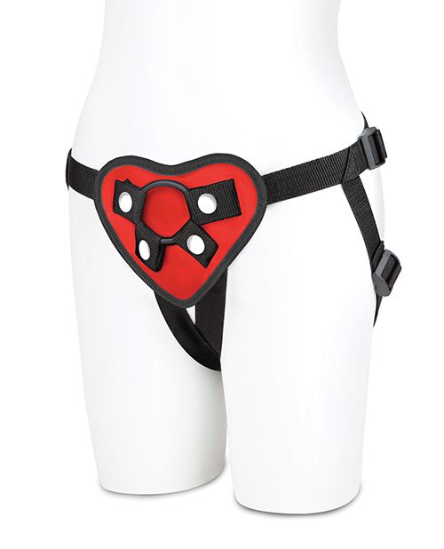 Lux Fetish Red Heart Strap On Harness